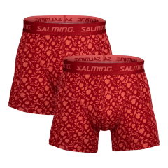 SALMING 2-Pack Bamboo Boxer Floral Red cervena