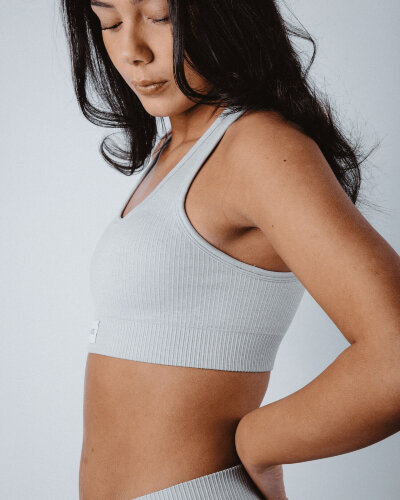 SALMING Soft Rib Bra Grey svetle seda