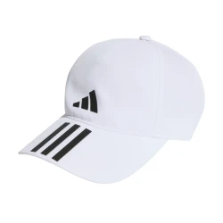 Gorra Adidas 3 Bandas Aeroready Running Training Baseball Blanco