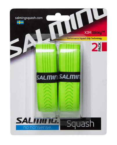 Обмотка SALMING Squash X3M Sticky Grip Lime Green 2-pack