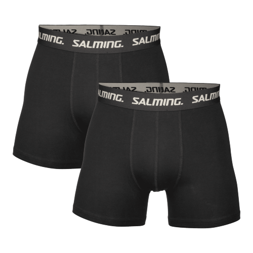 SALMING 2-Pack Cotton Boxer Black cerna