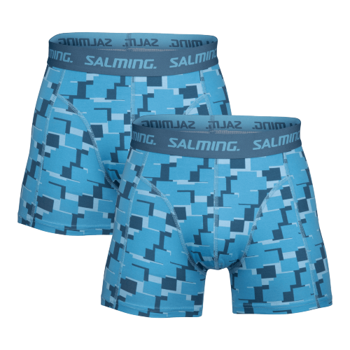 SALMING 2-Pack Cotton Boxer Pixel Blue modra