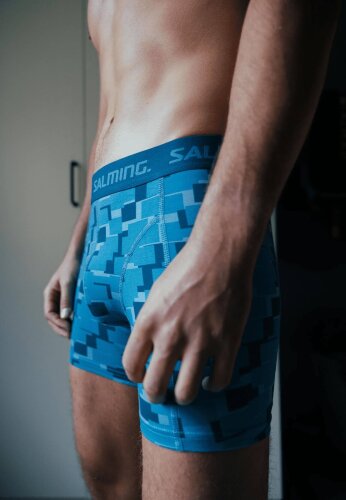 SALMING 2-Pack Cotton Boxer Pixel Blue modra