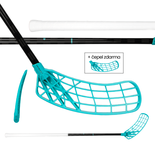 Клюшка для флорбола SALMING Q-Series Carbon Pro 2.0 Icon Trident TX 29 Black / Laguna Blue + крюк