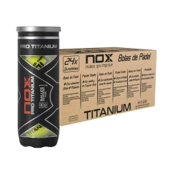 NOX CAJON 24 BOTES DE 3 PELOTAS PADEL PRO TITANIUM