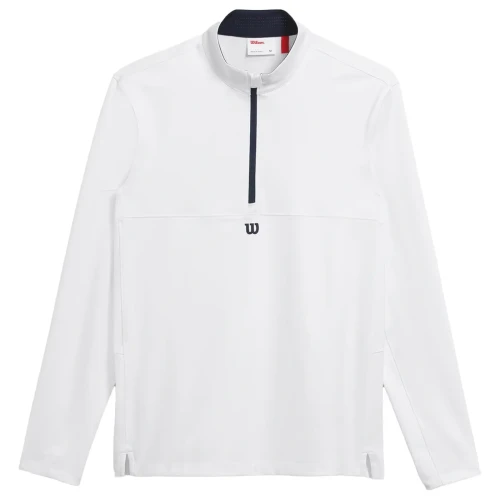 Sudadera padel Wilson Elevate Performance Half Zip 2026 Blanca